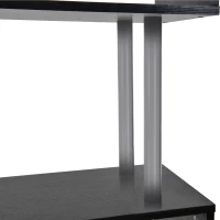 HOMCOM Bibliothèque étagère Design Contemporain en S 4 Niveaux 80L x 30l x 145H cm Coloris Noir(m-8)