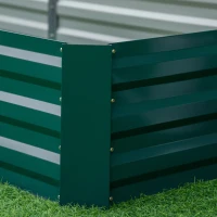 Outsunny Jardinière extérieur Carré Potager de Jardin dim. 241L x 90l x 30H cm tôle d'acier ondulée Vert foncé(m-8)