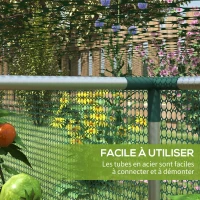 Outsunny Serre de jardin serre à tomates filet protection porte zippée enroulable HDPE, dim. 125L x 248l x 62,5H cm(m-5)