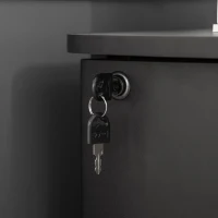 Vinsetto Caisson de bureau rangement sur roulettes dossier meuble armoire de bureau 2 tiroirs verrouillables en MDF panneaux de particules dim. 43L x 45l x 72H cm noir(m-12)