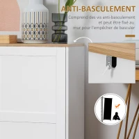 HOMCOM Meuble de rangement buffet cuisine avec 2 portes et 2 étagères réglables 90 x 39,5 x 88 cm(m-6)