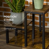 Outsunny Support pour plantes étagère à fleurs 4 étagères différentes hauteurs structure acier 40 x 40 x 81 cm noir(m-5)