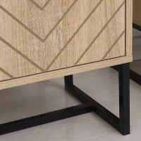 HOMCOM Buffet meuble de rangement 2 portes bois et pieds en métal noir dim. 80L x 29,5l x 80H cm(m-12)