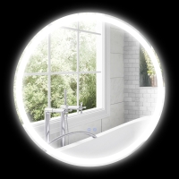 kleankin Miroir rond lumineux LED de salle de bain Ø 60 cm mural avec éclairage 3 couleurs interrupteur tactile 29W blanc argent