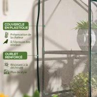 Outsunny Serre de Jardin étagère 3 Niveaux dim. 59L x 39l x 127H cm métal thermolaqué Vert transparent(m-4)