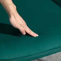 HOMCOM Fauteuil relax avec repose-pieds assorti style scandinave piètement métal noir revêtement aspect velours - Vert(m-9)