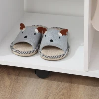 HOMCOM Armoire penderie Meuble de Rangement Mobile 6 roulettes 120L x 40l x 128H cm Panneau de Particules Blanc(m-7)