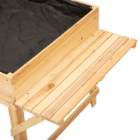 Outsunny Jardinière rectangulaire sur pieds potager surrélevé avec tablettes latérales et film tissu non-tissé 130 x 75 x 75 cm(m-8)