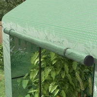Outsunny Serre de jardin 2,8m² avec 1 grande porte enroulable et 2 fenêtres, dim. 200L x 140l x 200H cm, vert(m-9)