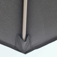 Outsunny 2.7m Banana Parasol Cantilever Umbrella with Crank Handle, Double Tier Canopy and Cross Base for Outdoor, Hanging Sun Shade, Black(m-10)