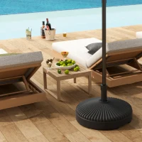 Outsunny Pied de parasol rond support parasol en HDPE remplissage eau sable pour terrasse piscine patio Ø 55 x 30 cm noir(m-7)