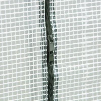 Outsunny Serre de jardin PE, pop-up, serre de balcon, bâche renforcée 140 g/m², châssis en acier, porte zippée enroulable, pour légumes plantes fleurs, intérieur et extérieur, 208x208x195cm, blanc(m-8)