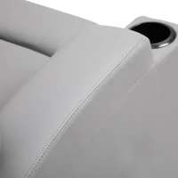 HOMCOM Fauteuil de Massage Inclinable, Chaise de Relaxation avec dossier et repose-pied électrique réglables revêtement synthétique pour Salon, Chambre, Cinéma Maison Gris(m-10)
