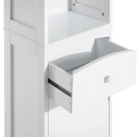 HOMCOM Meuble Colonne de Salle de Bain Meuble colonne rangement WC avec étagère et tiroir, placard 34L x 24l x 170H cm Blanc(m-9)