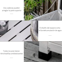 Outsunny Baúl de Madera Exterior Caja de Almacenamiento de Jardín con Tapa Abrible y Diseño Persiana 127x56x60 cm Madera Gris(m-7)