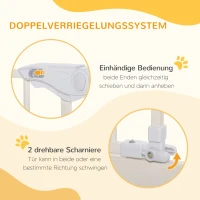 PawHut Absperrgitter für Hunde, extra hoch, Schließautomatik, Metallrahmen, 97,5 x 104,1 cm, Weiß(m-5)