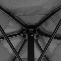 Outsunny 2m Garden Parasol Umbrella, Outdoor Sun Shade with 6 Sturdy Ribs for Balcony, Bench, Garden, Dark Grey(m-10)