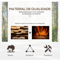 Outsunny Ponte de Madeira para Jardim Ponte Decorativa com  Corrimão em Forma de Meia Roda 100x50x37 cm  Marrom(m-5)