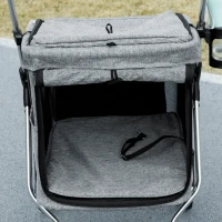 PawHut Cochecito para Mascotas Ligero y Plegable para Perros Pequeños con Ventilación Óptima 80x48,5x106 cm Gris y Plata(m-9)