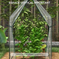 Outsunny Serre de jardin, Serre à Tomate pour le jardin avec 2 portes zippées, dim. 90 x 90 x 145cm(m-4)