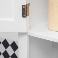 kleankin Meuble WC dessus de toilette avec placard à porte double, étagère réglable et niche, dim. 71 x 20,5 x 165 cm, blanc(m-7)