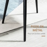 HOMCOM Lot de 2 chaises salle à manger chaise de cuisine scandinave chaise en velours rembourrée avec pieds effilés en métal(m-6)