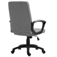 Vinsetto Fauteuil de bureau chaise de bureau tissu effer lin hauteur réglable 43-52,5 cm pivotante 360° gris noir(m-7)