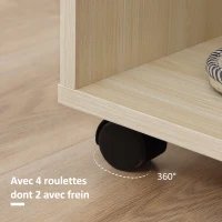 HOMCOM Armoire penderie Armoire de Rangement Mobile Panneaux de Particules Coloris chêne Clair(m-5)