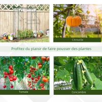 Outsunny Serre de jardin, serre de balcon, bâche renforcée PVC, châssis en acier, porte zippée enroulable, pour légumes plantes fleurs en toutes saisons intérieur et extérieur, 100 x 50 x 150 cm blanc(m-6)