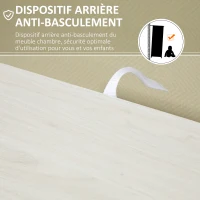 HOMCOM Meuble de rangement buffet commode moderne 1 placard et 4 tiroirs - en bois - pour salon, cuisine, entrée, salle à manger - blanc(m-7)