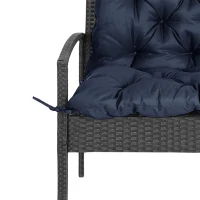 Outsunny Coussin matelas assise dossier pour banc de jardin balancelle canapé 2 places grand confort 100 x 98 x 8 cm bleu foncé(m-7)