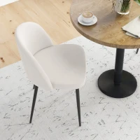 HOMCOM Lot de 2 chaises salle à manger chaise de cuisine scandinave chaise en velours rembourrée avec pieds effilés en métal(m-8)