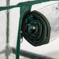 Outsunny Serre de jardin avec étagères 3 niveaux, serre de balcon, bâche renforcée PVC, châssis en acier, porte zippée enroulable, pour légumes plantes fleurs, 69 x 49 x 125 cm, transparent(m-8)