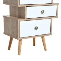 HOMCOM Meuble Commode chiffonnier Style scandinave 4 tiroirs coulissants 47 x 30 x 81 cm Coloris Blanc Bois de chêne(m-9)