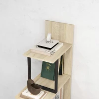 HOMCOM Étagère bibliothèque séparateur de pièce style industriel en escalier 5 étagères 102 x 30 x 160 cm coloris chêne(m-9)