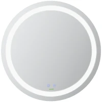 kleankin Miroir de salle de bain rond LED Ø 60 cm miroir mural avec éclairage interrupteur tactile fonction de mémoire système anti-buée aluminium(m-1)