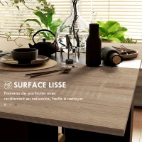 HOMCOM Table pliante de cuisine salle à manger amovible sur roulettes 75 x 140 x 74 cm coloris chêne et noir(m-7)