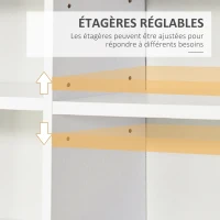 HOMCOM Étagère Rangement CD/DVD Meuble de Rangement pour 1116 CDs 36 Compartiments réglables en Hauteur Blanc(m-5)