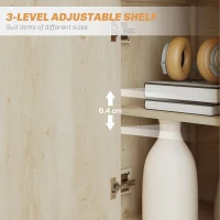 HOMCOM Small Sideboard with Drawers and Adjustable Shelf - Nature Wood Finish(m-6)