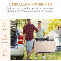 Outsunny Sonnenliege, Faltbare Gartenliege, Klappliege mit Kissen, 5-stufige Rückenlehne, Oxfordstoff, 188 x 57 x 30 cm, Beige(m-7)
