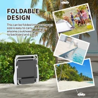 Outsunny Foldable Lounge Chair with 4-Level Adjustable Backrest & Headrest - Charcoal Grey(m-6)