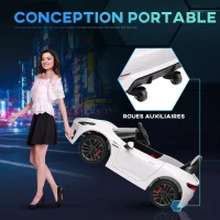 AIYAPLAY Voiture électrique pour enfants sous licence Maserati Gran Turismo Folgore, 12V avec télécommande, de 3 à 5 ans, blanc(m-8)