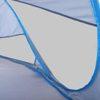 Outsunny Abri de plage tente de plage pliable pop-up automatique instantané protection UV fenêtre arrière grand tapis de sol bleu ciel(m-8)