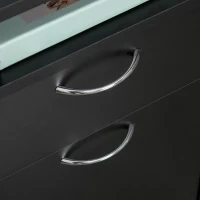 HOMCOM Cajonera de Oficina Móvil con Cajón y Armario con Ruedas Soporte de Impresora para Estudio 40x35x60 cm Negro(m-8)