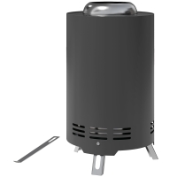 Outsunny Feuerschale Ø16x25cm aus Edelstahl Feuerstelle mit Schürhaken Rauchfreie Feuerschalen Grau