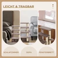 PawHut Haustiertreppe, Kratzbaum, 4-stufig, für Tiere bis 5 kg, 60x40x64cm, Braun(m-7)