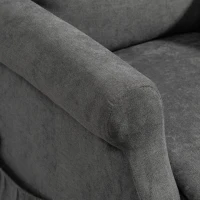 HOMCOM Poltrona Reclinabile Alzapersona con Telecomando, in Tessuto Effetto Lino, 74x94x111 cm, Grigio Scuro(m-9)