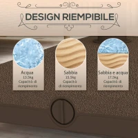 Outsunny Base per Ombrellone con Ruote Riempibile fino a 20 kg per Pali da Ø22-38 mm, 45x45x39 cm, Marrone(m-5)