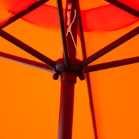 Outsunny 2.6M Garden Parasol Umbrella with Tilt and Crank, Outdoor Sun Parasol Sunshade Shelter with Aluminium Frame, Orange(m-8)