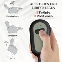 HOMCOM Elektrischer Aufsteh-Sessel, Weicher, samtartiger Stoff, USB-Anschlüsse(m-4)